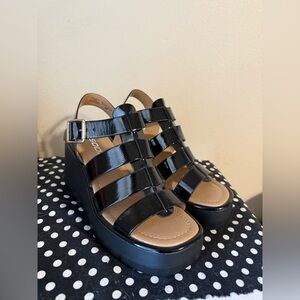 Soda Black Platform Sandals